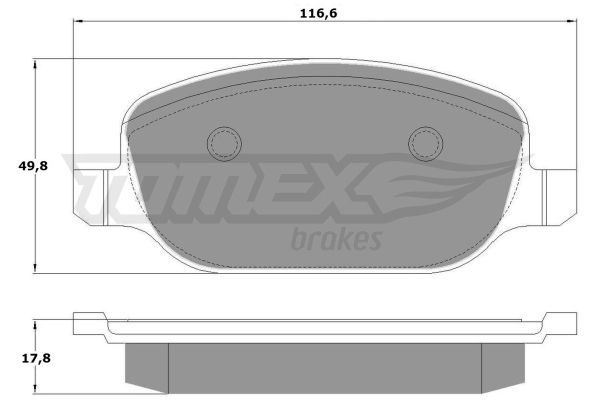 TOMEX BRAKES stabdžių trinkelių rinkinys, diskinis stabdys TX 17-70